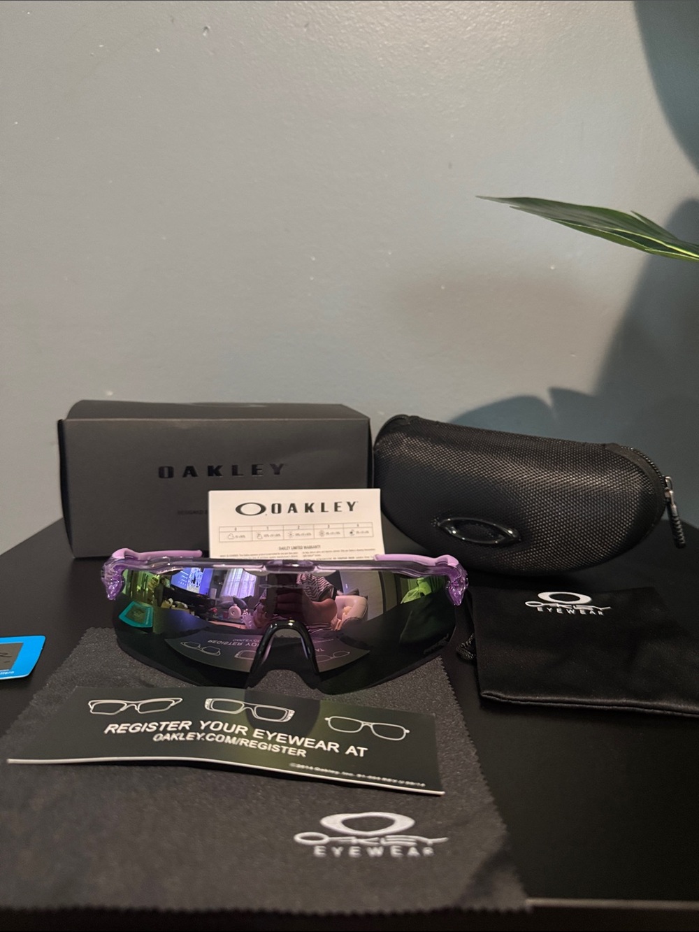 Oakley Sunglasses Purple Frame Iridium Lens
